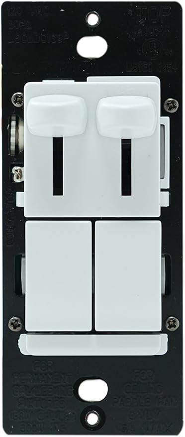 Legrand Pass & Seymour LSCLDC163PWCCV4 450W LS Series Preset Dimmer Light Switch for Dimmable LED and CFL Bulbs Plus 1.6A Fan Control, Single Pole/3-Way, White (1 Count)