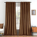 MIULEE Velvet Curtains 52x84 inches 2 Panels Brown Blackout Curtains | Luxury by MIULEE