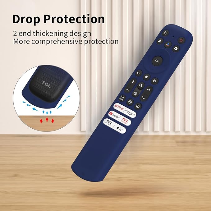 Silicone Remote Cover for TCL RC813 FMB1, Case Sleeve for TCL Remote RC813 FMB1 Protective Sleeve (Dark Blue)