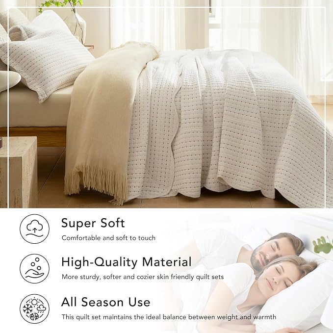Lady Ann Oversized King Quilt 128x120, Lightweight & Soft Farmhouse Coverlet - Image 4
