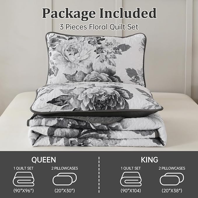 WONGS BEDDING Quilt Queen Size, Soft Microfiber Lightweight Farmhouse Bed Cover - Image 8