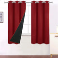 Red Curtains 40 x 63 Inch Length 100% Blackout Curtains 2 Panels by Lemomo