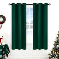 COSVIYA Grommet Room Darkening Dark Green Curtains 63 inch Long by COSVIYA