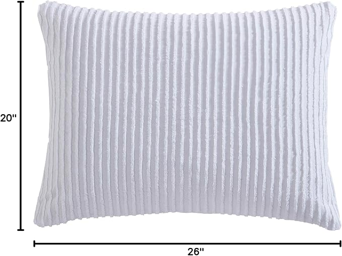 Beatrice Home Fashions Channel Chenille Standard Sham, lightweight tufted 100% - Image 3