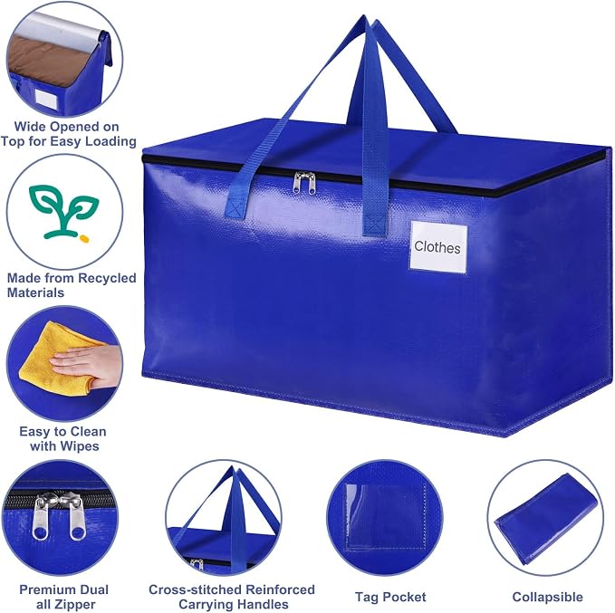 StorageRight Moving Bags, Moving Boxes, 93L 6-Pack Sotrage Bags, 4 Colors | - Image 3