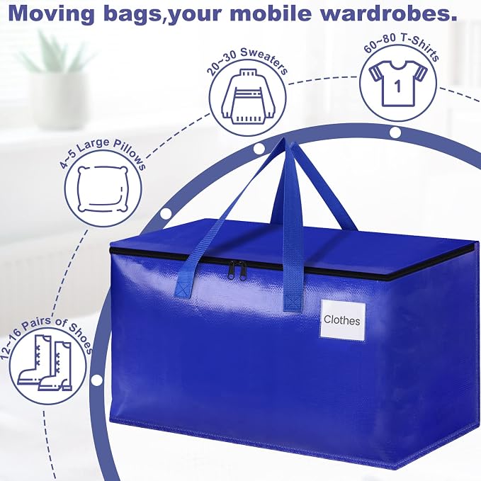 StorageRight Moving Bags, Moving Boxes, 93L 10-Pack Sotrage Bags Totes - Image 4