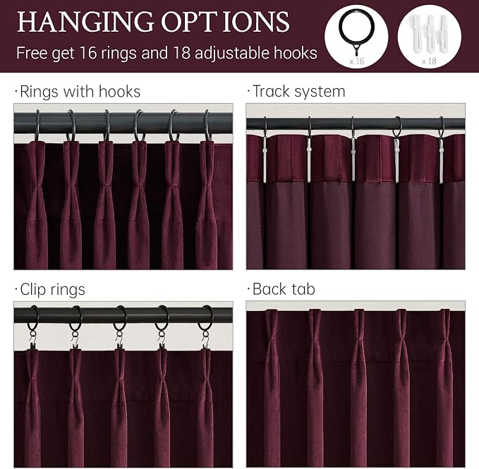 108 Inches Long Purple Velvet Curtains - Image 4