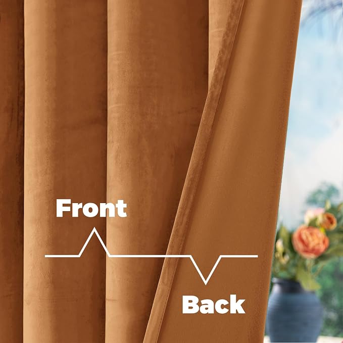 BGment Velvet Curtains 108 Inches, Super Soft, Room Darkening, Thermal - Image 4