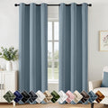Stone Blue Blackout Curtains for Bedroom Living Room W40 x L84 Inch | 84 Inch by Woaboy