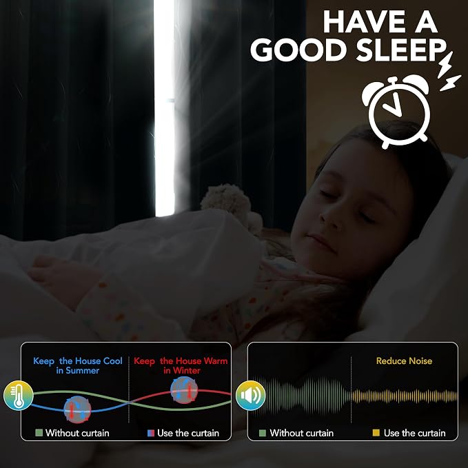 Deconovo Curtains for Living Room, Pattern Blackout Curtains 108 Inch Long | - Image 8