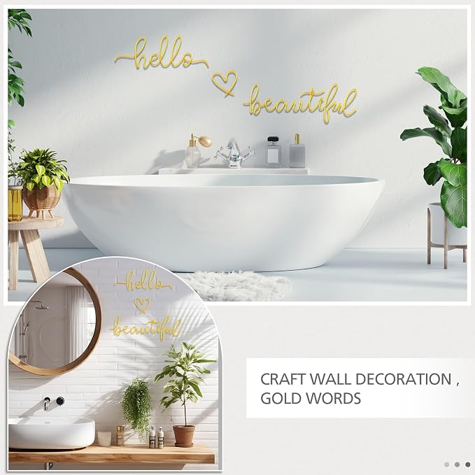 Hicarer Metal Hello Gorgeous Wall Art Minimalist Wall Decor, Beautiful | - Image 4