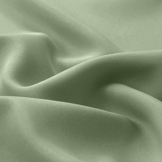 BGment Short 100% Blackout Curtains for Bedroom, Thermal Insulated Energy Efficiency Noise Reducing Grommet Curtains 54 Inch Length with Liner for Small Window 2 Panels Each 52 Inch Wide, Grass Green