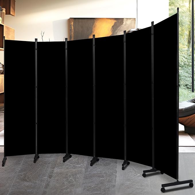 Room Divider 6 Panel-132''Wide Folding Privacy Screen, Large Partition Wall | by HOMSCREENER