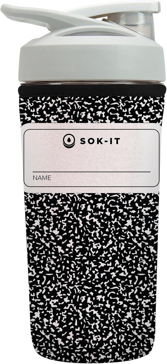 Sok It BotlSok Protein Blender Shaker Bottle Sleeve Insulated Neoprene Cover (Compose Yourself, Fits 28oz Blender)
