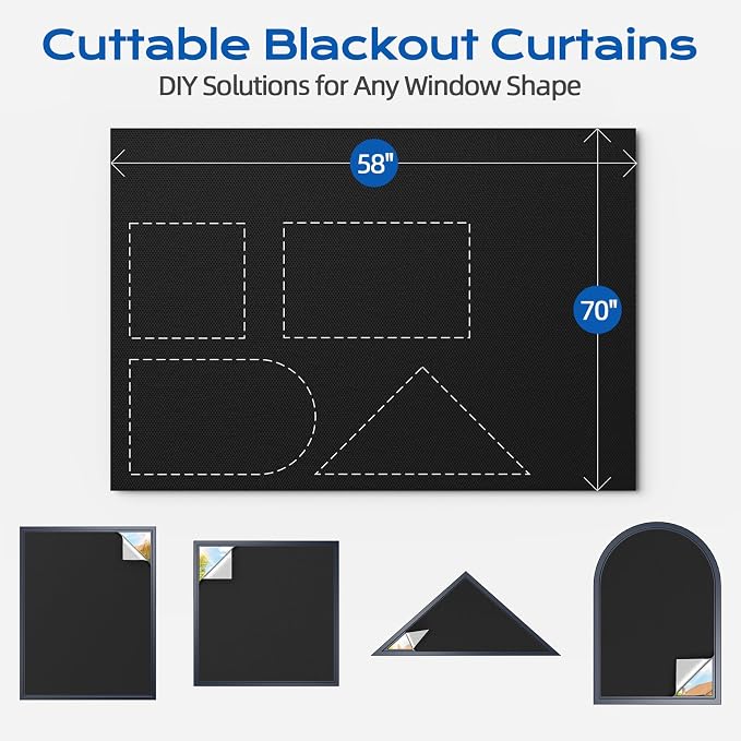 Blackout Curtains for Bedroom, Temporary Blackout Shades - Image 5