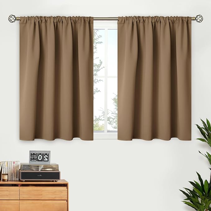 BGment Taupe Blackout Curtains 36 Inch Length by BGment