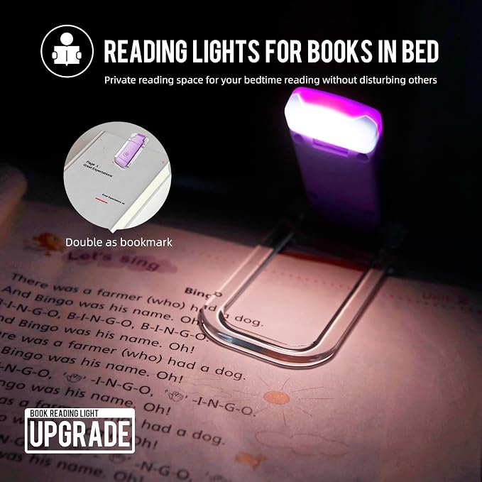 EGWASER Book Light for Reading in Bed, USB Rechargeable Clip on Book Lights - Image 7