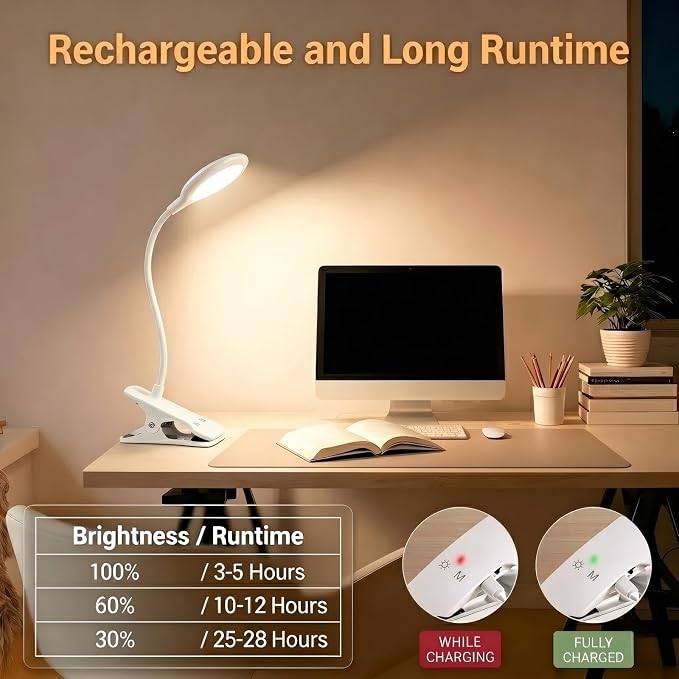 LACOKI Clip on Rechargeable Reading Light - Image 5