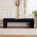 59" Velvet Black Bench for Bedroom King Size Bed Window End of Bed | Long by AIITTCC