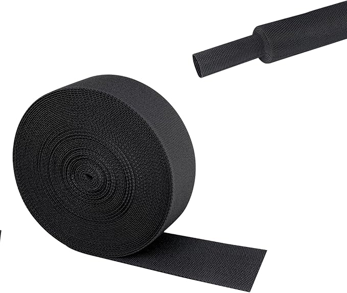 Sonoreboom 2 in 1 Heat Shrink Braided Sleeving Fabric Tubing-Ideal fit Irregular Shape Hose/Cable/Wire (1"(25mm), 22FT)
