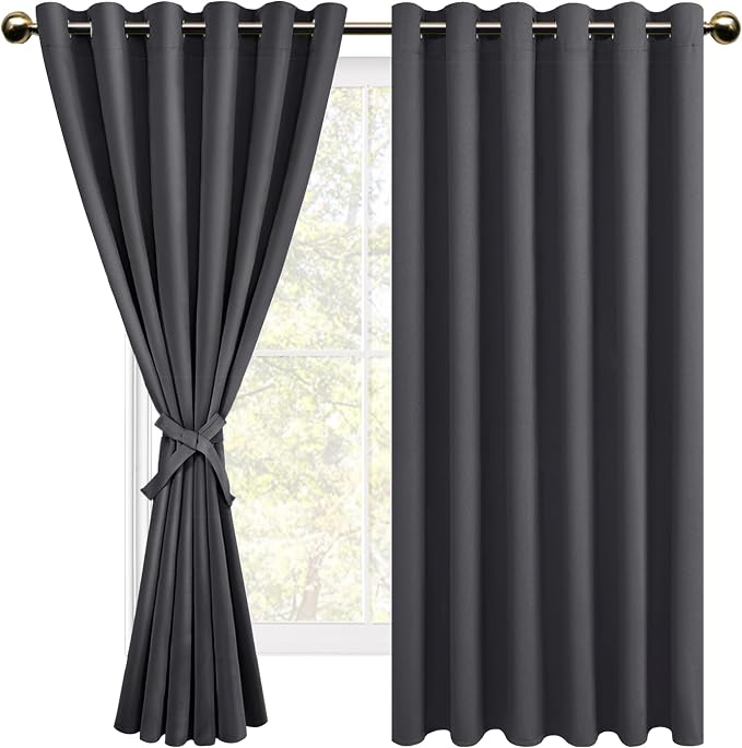 DWCN Dark Grey Blackout Curtains - Image 7