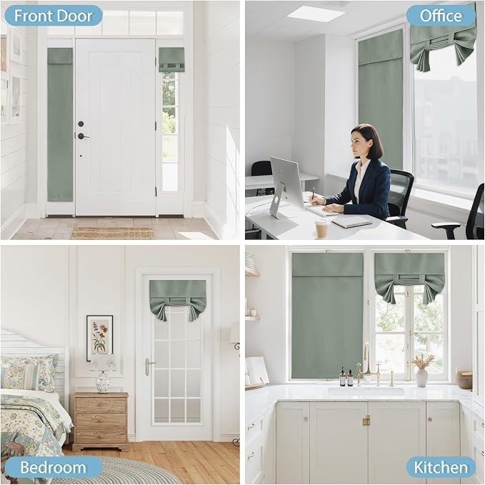 RYB HOME Adhesive Blackout Curtains 72 inches Long - Image 9