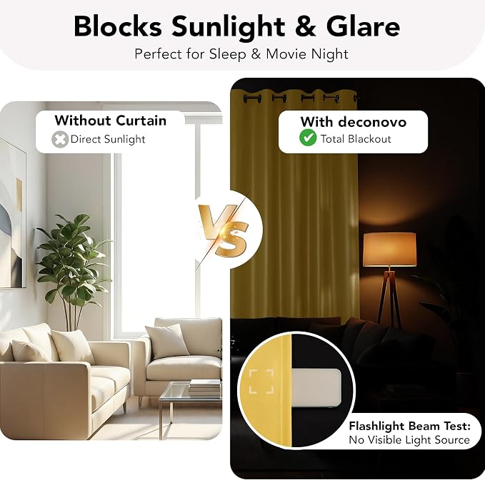 Deconovo 100% Blackout Curtains - Image 4