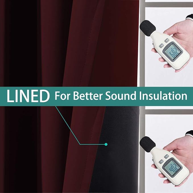 Yakamok Burgundy Red Blackout Curtains 96 Inches Long - Image 4