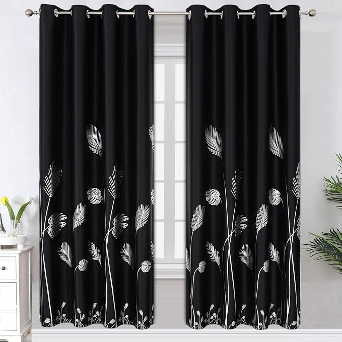 Blackout Curtains 72 Inch Long 2 Panels Set by ESTELARTEXTILER
