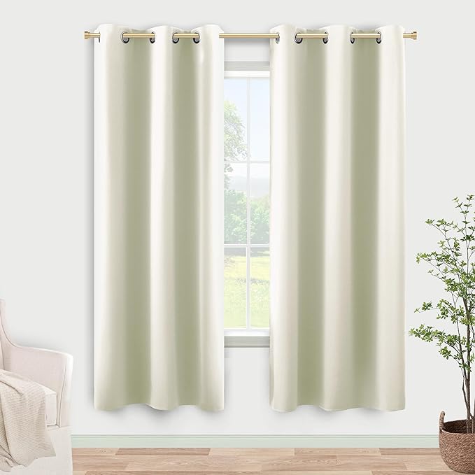 KOUFALL 72 Inch Length Curtain Panels, 50% Blackout Room Darkening Boho Modern by KOUFALL