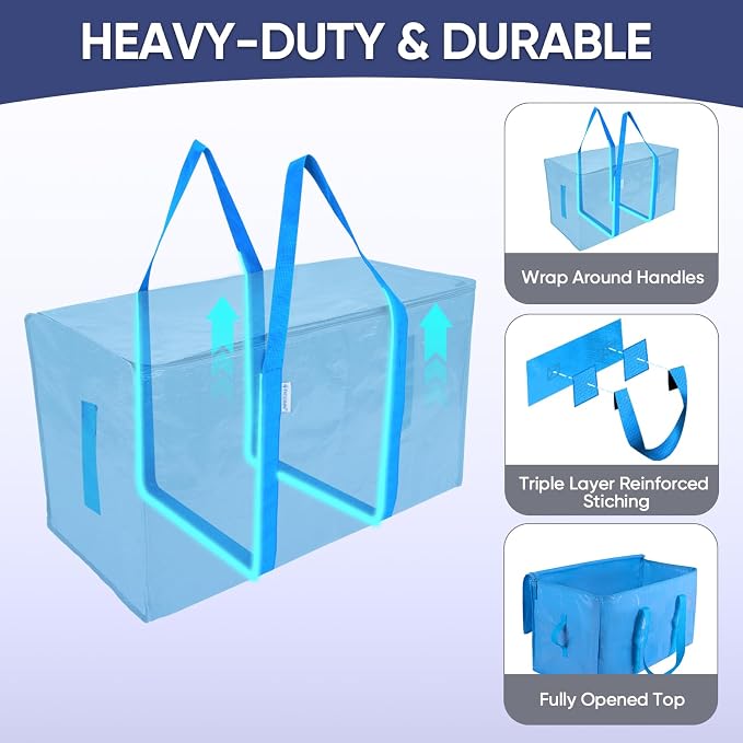 TICONN 2 Pack Extra Large Moving Bags Heavy Duty - Image 3