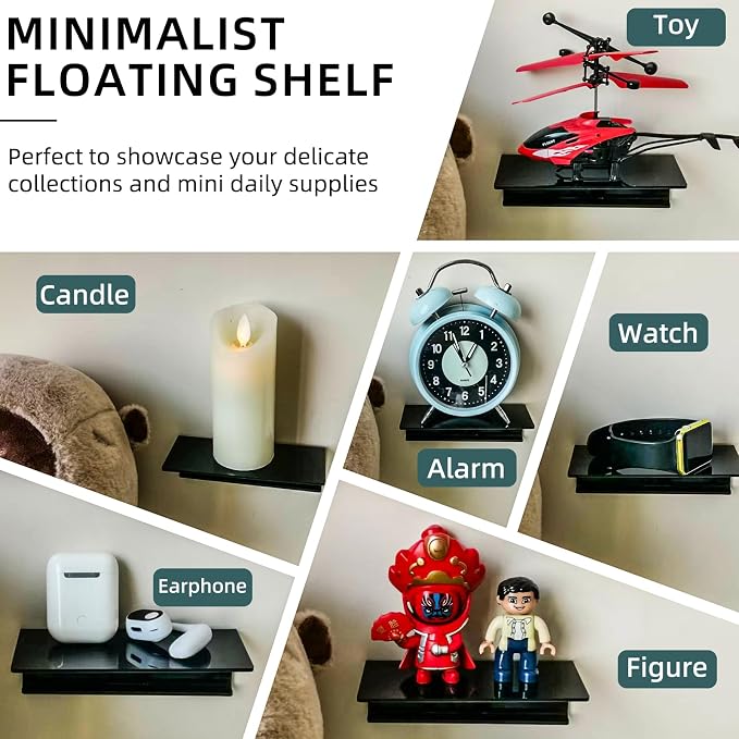 Adhesive Tablet Wall Mounted Phone Holder Acrylic Floating Shelves, eReader - Image 4