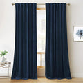 RYB HOME Navy Blue Velvet Blackout Curtains 94 inches Bedroom Living Room | by RYBHOME