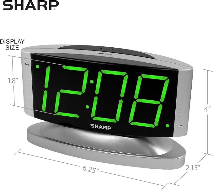 Sharp Digital Alarm Clock with Swivel Base - Image 4