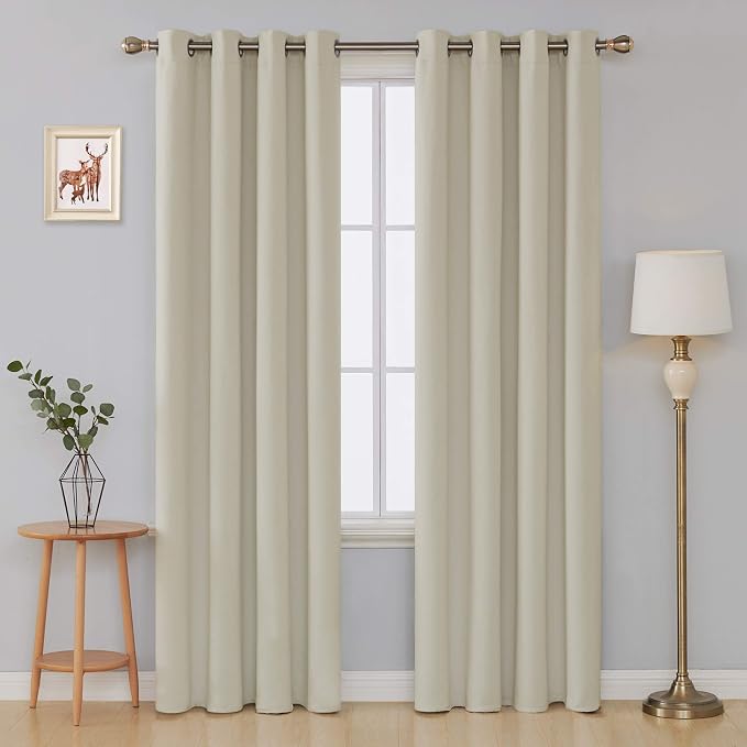 Deconovo Blackout Curtains for Bedroom and Living Room 96 Inches Long | Black - Image 4