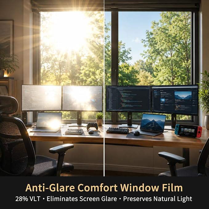 One Way Privacy Window Film Heat Control Mirror Tint 17.5"×94.48" | Reflective - Image 4