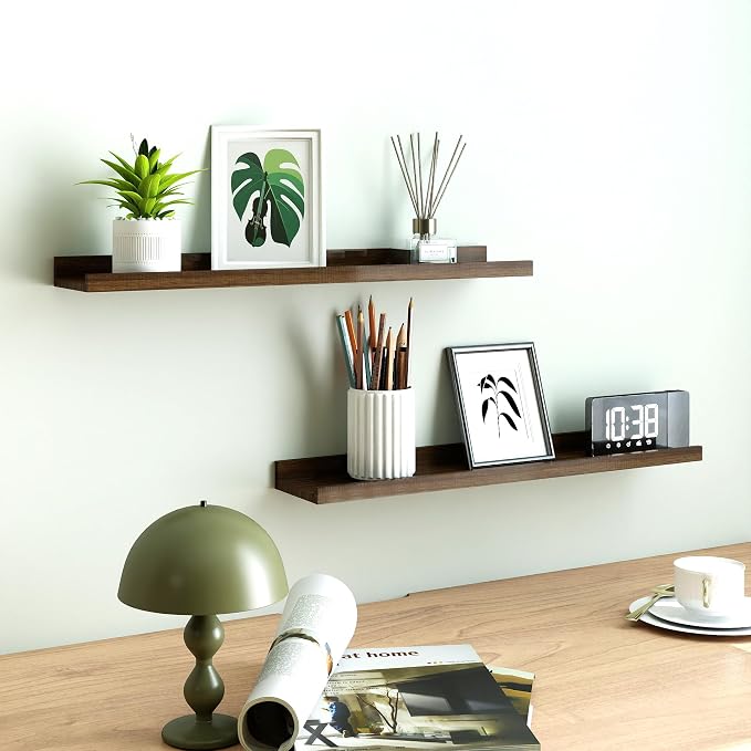 Walnut Floating Shelves for Wall Decor, 32 in Shelf - Image 2