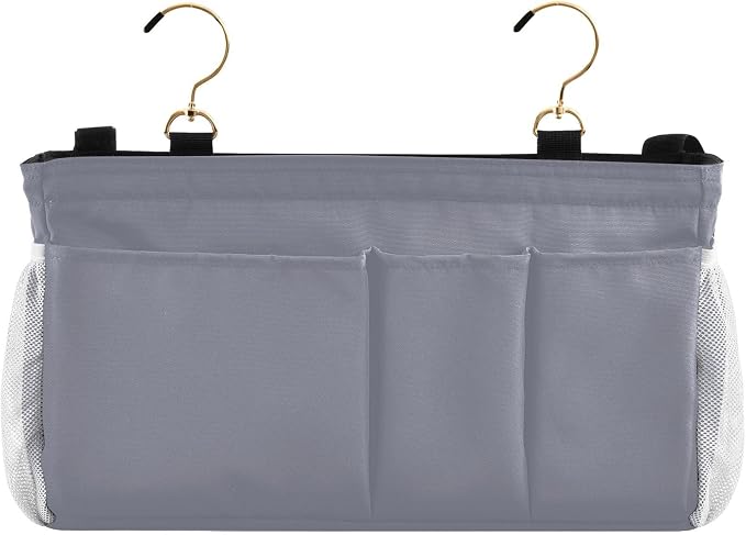 DOMIKING Grey Bedside Caddy for Dorm Bed Recliner Armrest Organizer - Image 2
