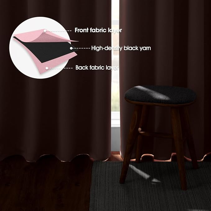 HOMEIDEAS Baby Pink Blackout Curtains - Image 3