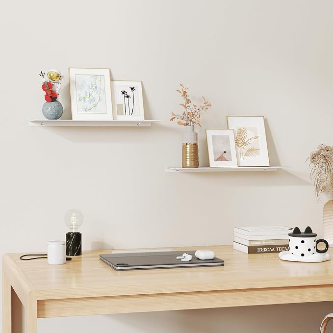 MKO 16" Floating Shelves for Wall, Metal Wall Mounted Shelf for Bathroom - Image 9