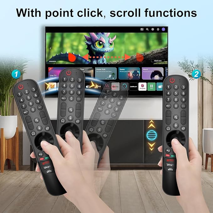 Universal for LG-TV-Magic-Remote-Control-Replacement UHD OLED QNED NanoCell MiniLED C1 C2 C3 C4 4K 8K Smart TVs,MR23GA with Pointer and Voice Function 2018-2024