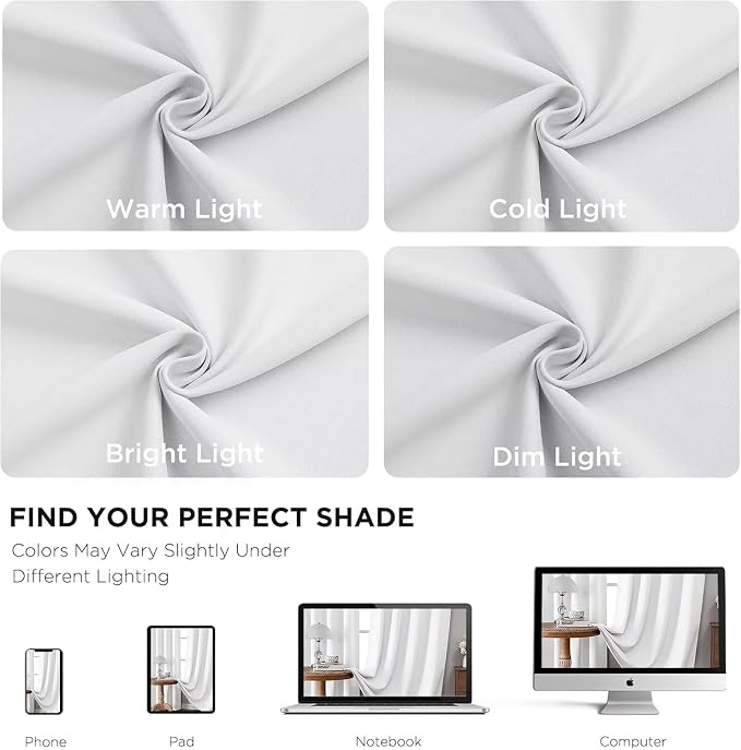 Joydeco Curtains 72 Inches Long 2 Panels Set, Thermal Insulated Long Curtains& - Image 5