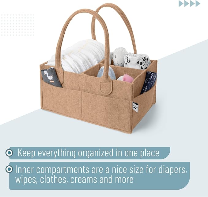 Mr. Pen- Baby Diaper Caddy Organizer, Earthy Clay | Nursery Storage Bin and Car - Image 4