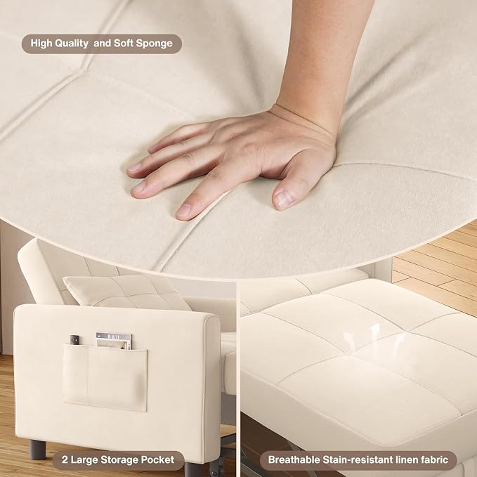 Aiho 3-in-1 Convertible Sleeper Sofa Bed - Image 6