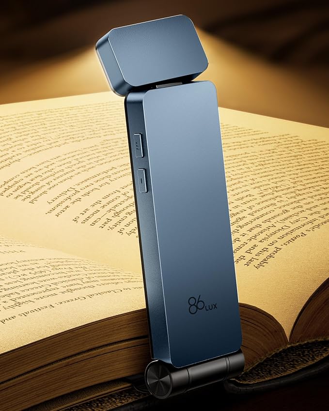 86lux Book Light, Rechargeable Clip-On LED Reading Light by 86Lux