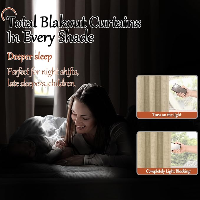 Linen Blackout Curtains 63 Inch Long - Image 3