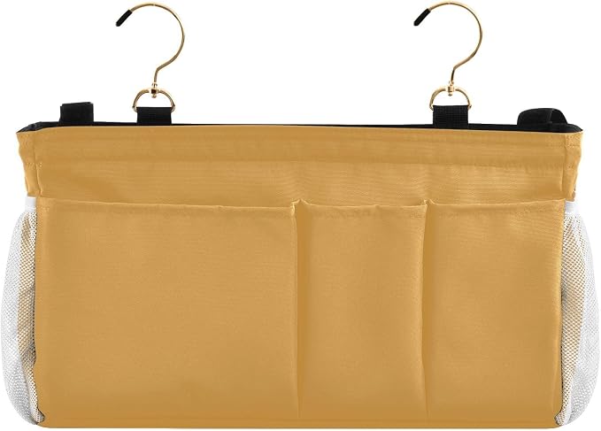 Mustard Yellow Bedside Caddy Storage Bag Bedside Organizer - Image 2