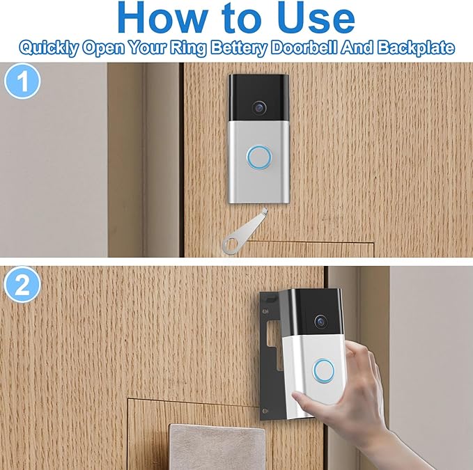 Pyfhy Ring Video Doorbell Key Replacement Tool, Doorbell Camera Opening Key Tool Compatible with Ring Battery Doorbell (2024 Release) with Small No Soliciting Signs, Secure Removal Key Tool (2 Pcs)