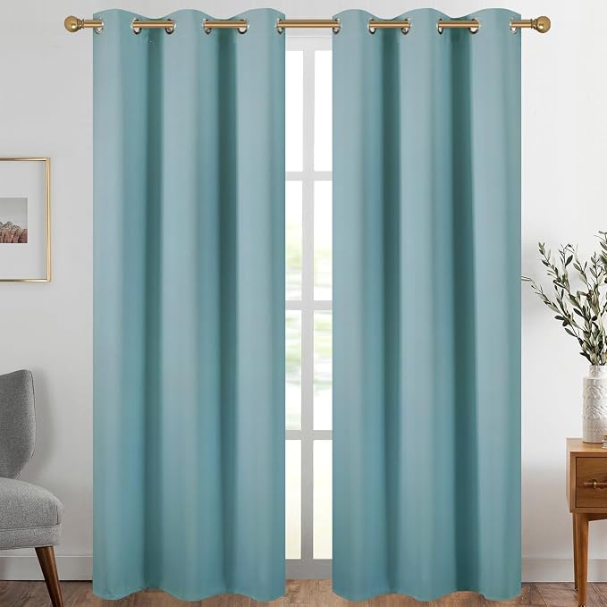 Diraysid Stone Blue Grommet Blackout Curtains by Diraysid%2C+refresh+your+life