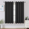 CUCRAF Dark Grey Blackout Curtains 45 inch Length 2 Panels Set, Room Darkening by CUCRAF